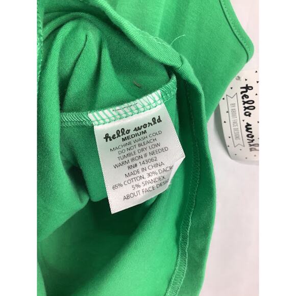 NWT Hello World By Face Designs Green Graphic Racerback Tank Top Women's Medium - Picture 5 of 6